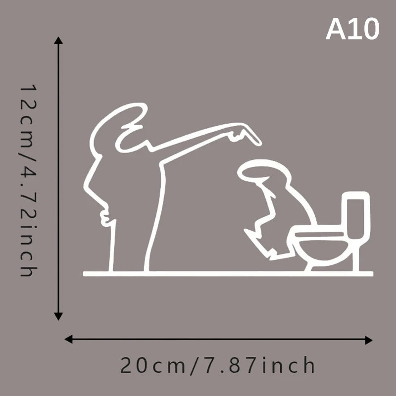La Linea Minimalist Line Art Sticker Set | Cartoon Character Door Sign for Home Decor detail view