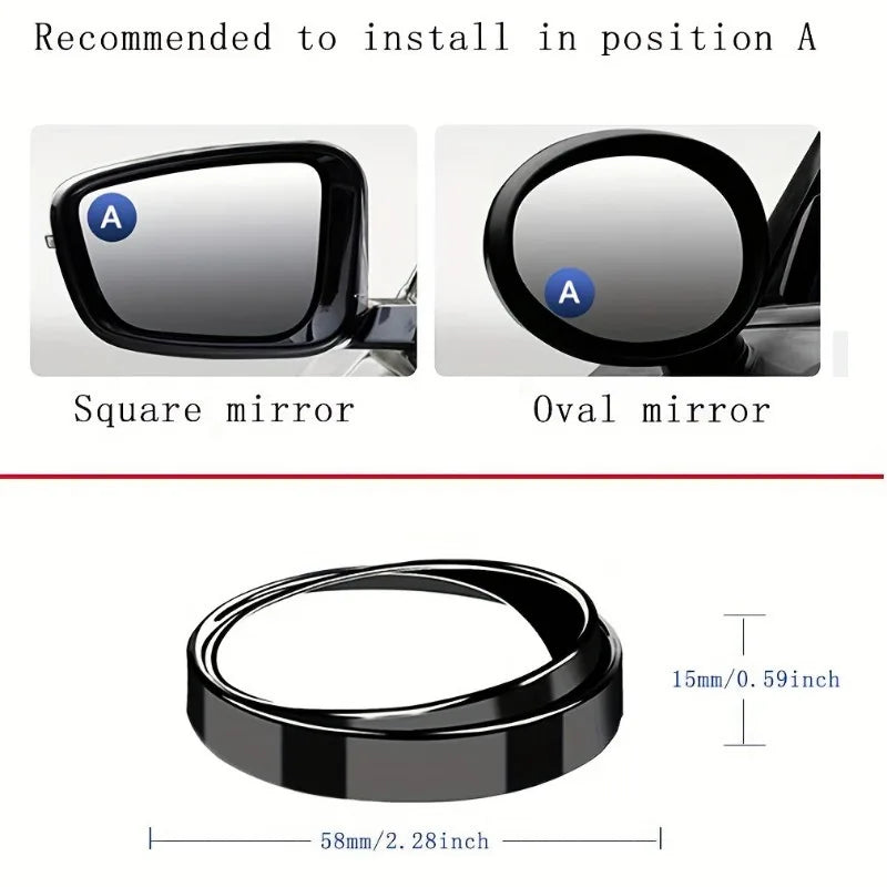 Car sticker small round mirror! 360 degree blind spot reversing assist - ultra high defi detail view