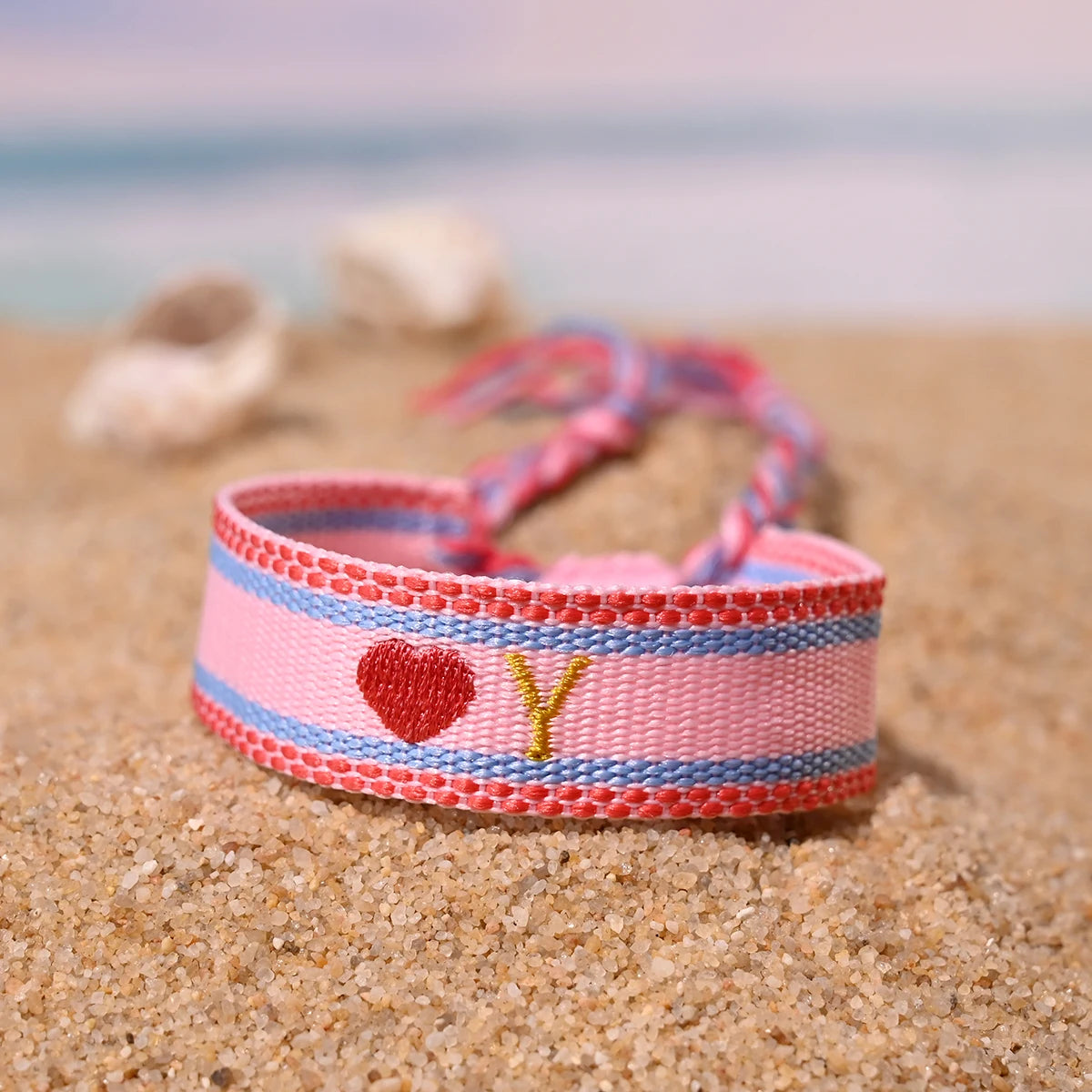 Handwoven Initial Letter Bracelet | Personalized Friendship Gift for Women additional angle