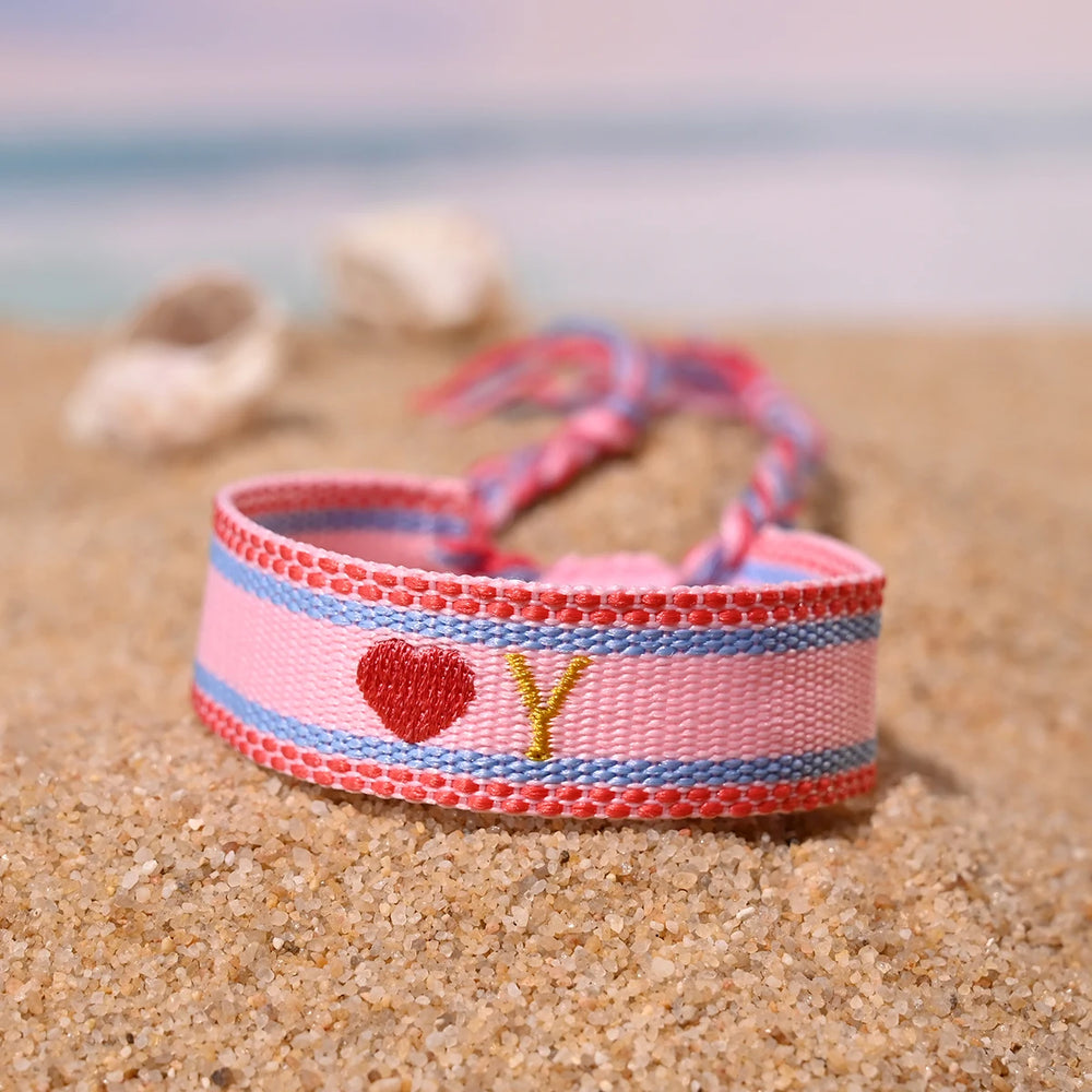 Handwoven Initial Letter Bracelet | Personalized Friendship Gift for Women additional angle