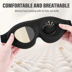 3D Sleep Mask for Light Blocking | Contoured Eye Cover with Soft Padding close-up view