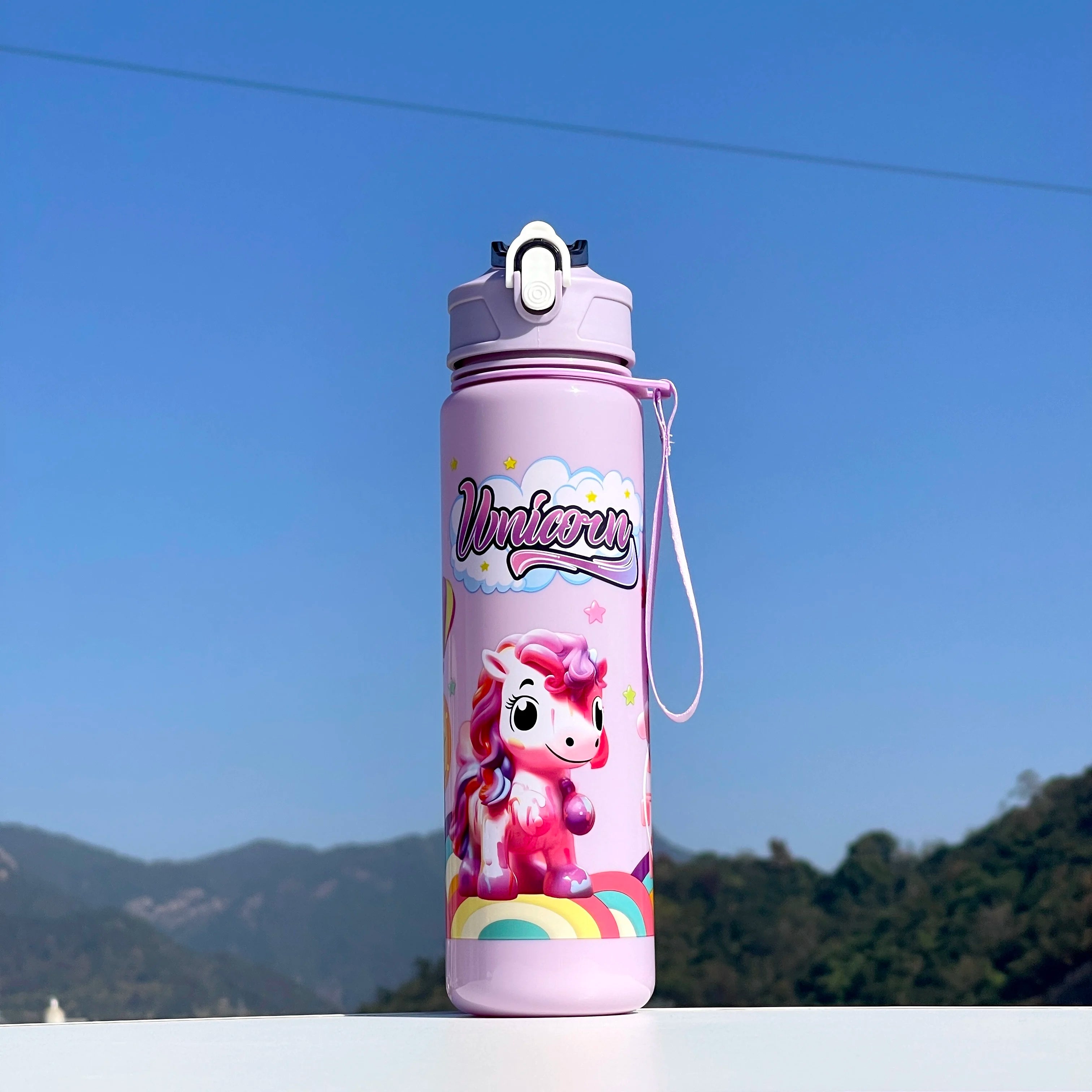 A Unicorn Straw Cup, Cute and Portable, with a Large Capacity, Especially Suitable fo lifestyle view