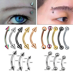 1PC Stainless Steel Helix Piercing Eyebrow Lip Labret Rings Stud Earring 6/8/10mm Tragus Barbell Ton