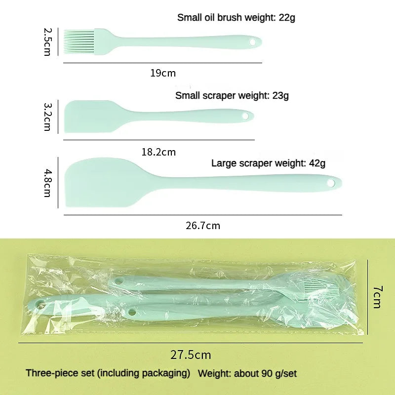 3-Piece Silicone Baking Spatula Set | All-in-One Kitchen Baking Tools detail view