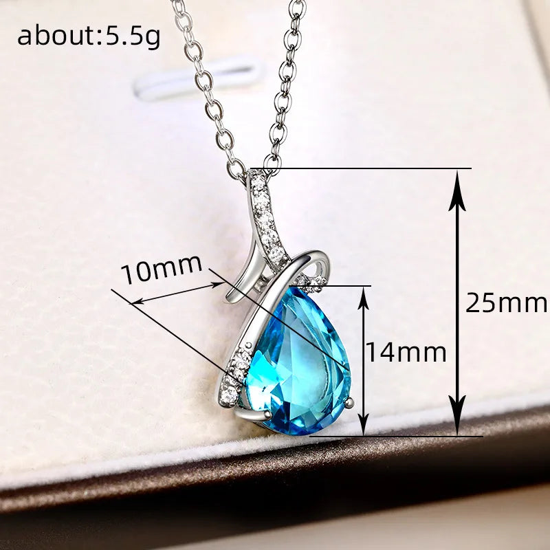 Huitan Elegant Women Pendant Necklace Fresh Style Wedding Anniversary Accessories I additional angle