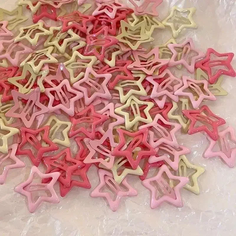 Colorful Kawaii Star Barrettes Y2K Spicy Girls BB Solid Star Hairclips Metal Snap Clip Headdress Hair Jewelry Gifts Wholesale