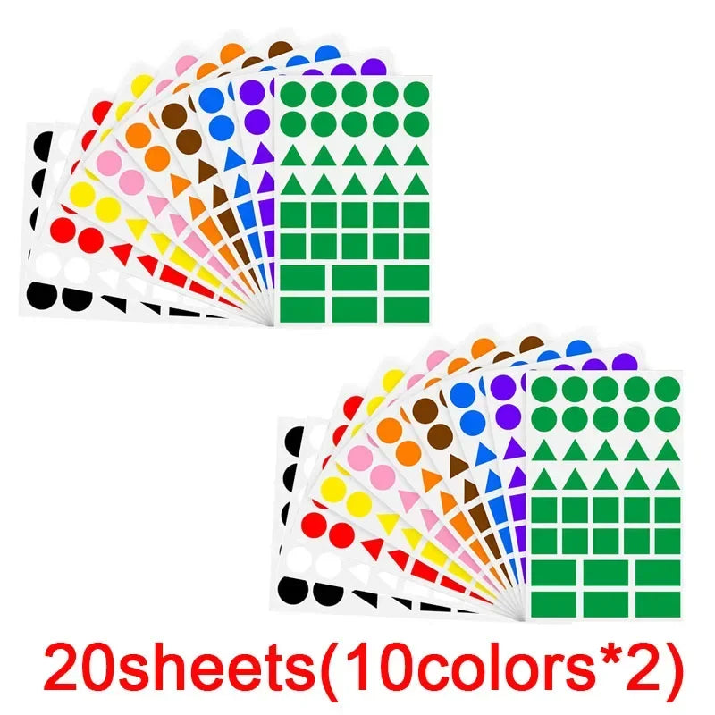 Colorful Triangle Dot Stickers for Kids | Geometry Scrapbook Labels detail view