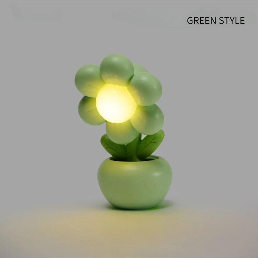 Mini LED Flower Night Light | Cute Table Lamp for Kids Bedroom close-up view