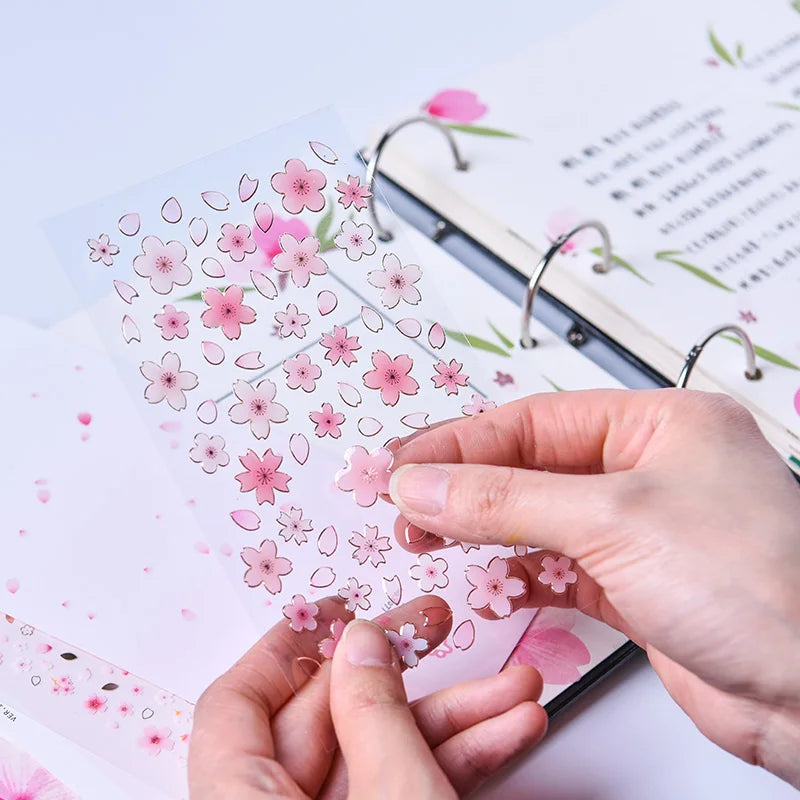 Korean Suatelier Cherry Blossom Petal Sakura Stickers Scrapbooking Diy Journaling Diary detail view