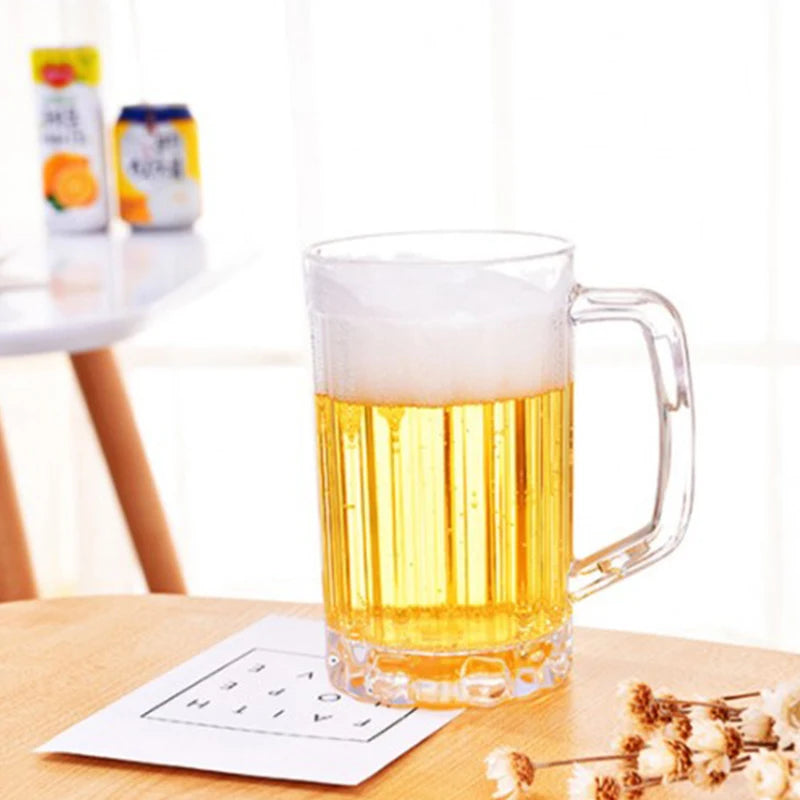 500ML Transparent Beer Mug Plastic Unbreakable Breakfast Milk Coffee Juice Water Cup lifestyle view