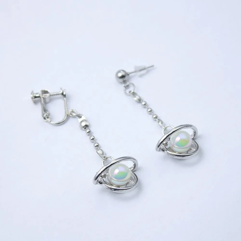 Mashle Magic and Muscles Anime Cosplay Ear Clips | Mash Finn Lance Crown Earrings close-up view