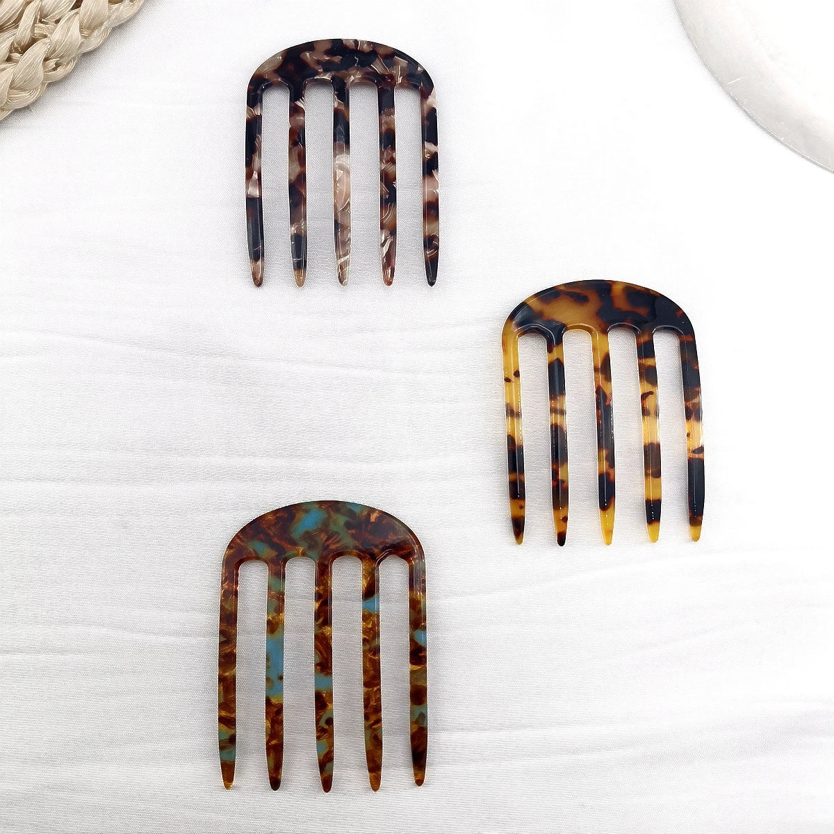 1/2/3 PCS Acetic Acid Hair Forks Five Teeth Hair Sticks U-Shape Hair Comb Bun Hairpin alternate view