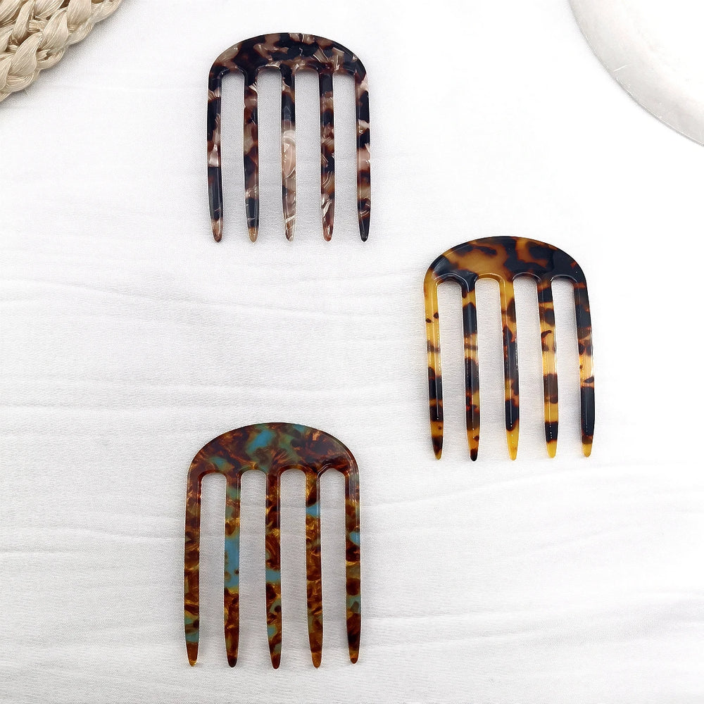 1/2/3 PCS Acetic Acid Hair Forks Five Teeth Hair Sticks U-Shape Hair Comb Bun Hairpin alternate view