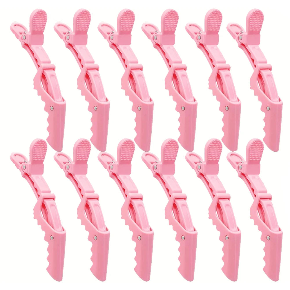 12Pcs Hair Clips for Styling Sectioning,Wide Teeth Design Professional Salon Alligator close-up view