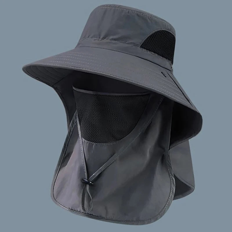 Summer Sun Hat with Neck Flap | UV Protection Outdoor Cap for Hiking Fishing detail view