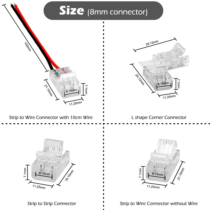 LED Strip Connectors and Fixing Clips Kit | 2-Pin COB Corner Connectors for Tape Ligh lifestyle view