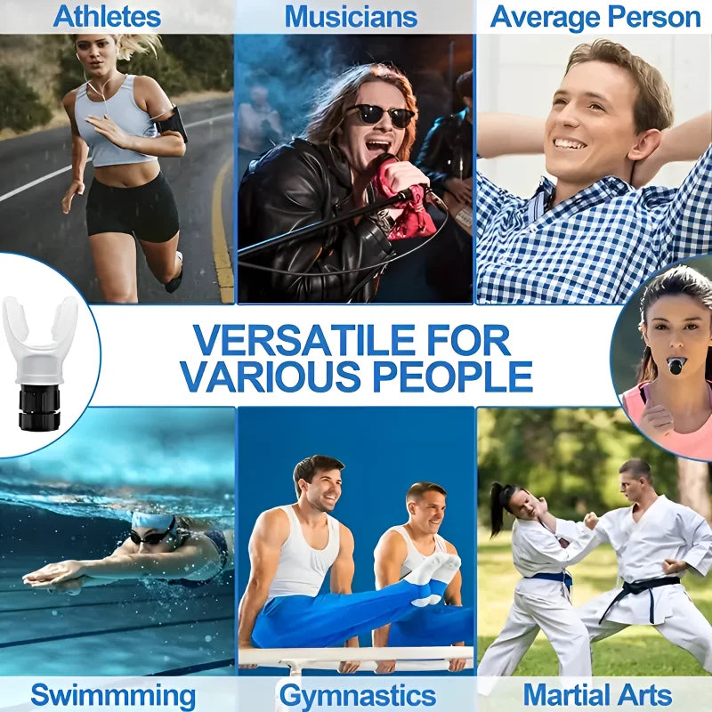 Silicone Breathing Exerciser | Portable Lung Training Device with Adjustable Resist additional angle
