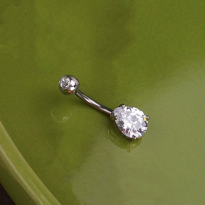 Sweet Dinosaur Navel Ring Zircon Heart Strawberry Belly Button Ring For Women Body Pi lifestyle view