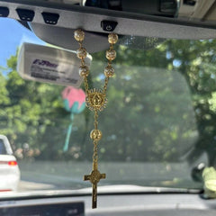 Cross Pendant Rosary Necklace alternate view