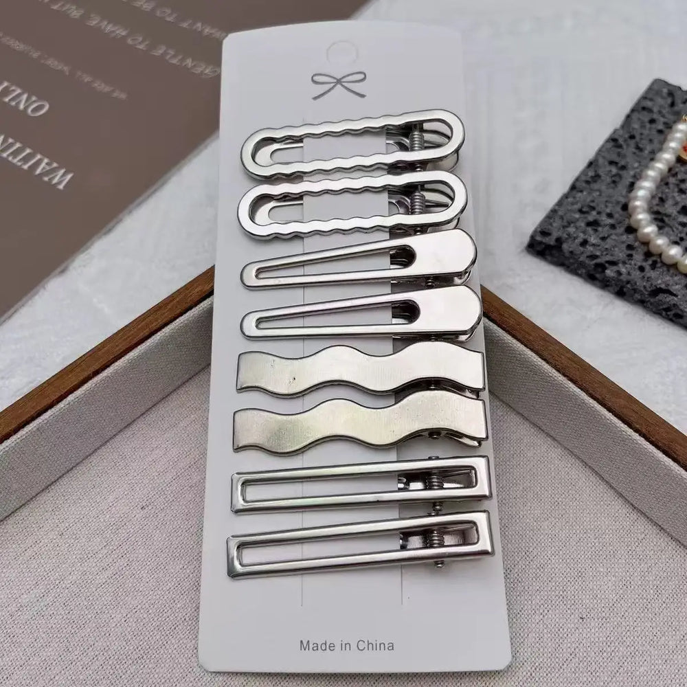 8PCS Metal Hair Clips Side Broken Hair Bangs Hair Cards Spice Girls Hair Accessorie additional angle