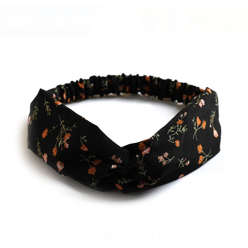 Fashion Bohemian Style Hair Bands Elastic Yoga Headband Women Headwear Print Vintage Cro detail view