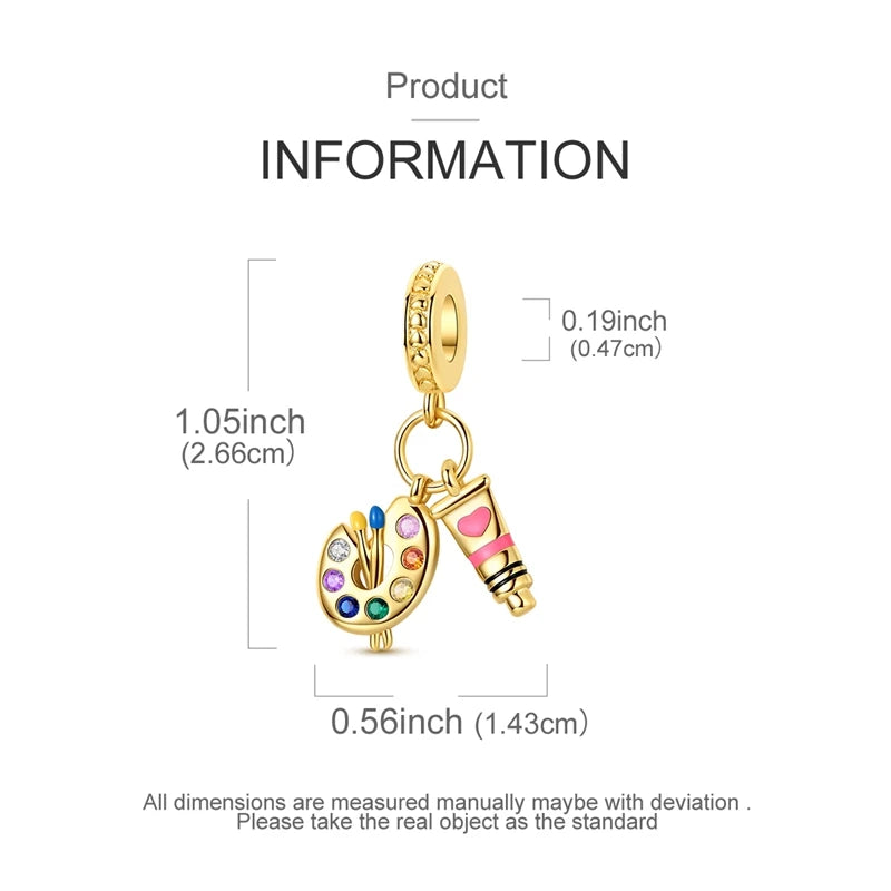 925 Sterling Silver Gold Zircon Irregular Bracelet Charm Bead lifestyle view