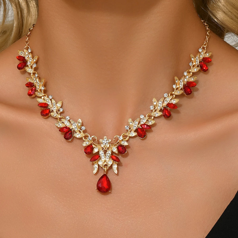 High end, stylish flower design necklace and jewelry suitable for dates, parties, a additional angle