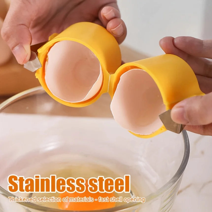 Manual Egg Shell Opener | Non-Stick Plastic Egg Cracker for Raw and Boiled Eggs additional angle