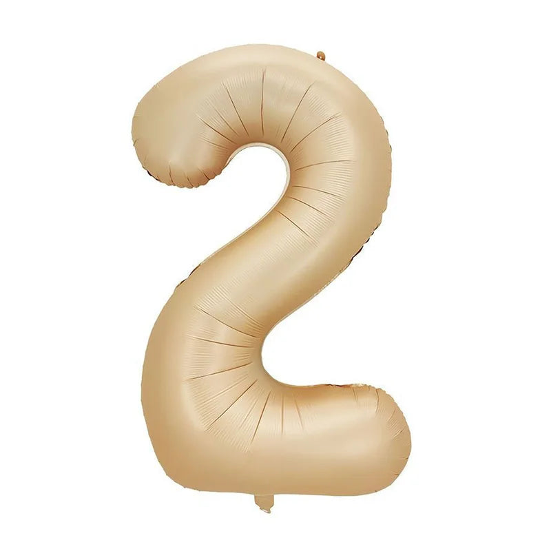 Cream Foil Number Balloons 1-9 Set | Large Digital Birthday Party Decor alternate view