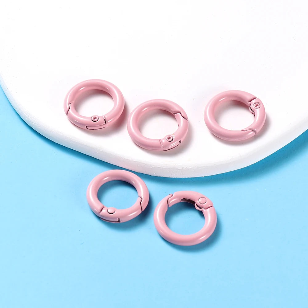 Ring Spring Clasp Openable Round Carabiner Keychain Clips Hook Dog Chain Jewelry Buck alternate view