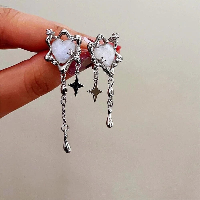 Korean Octopus Deep-Sea Jellyfish Elves Stud Earrings close-up view