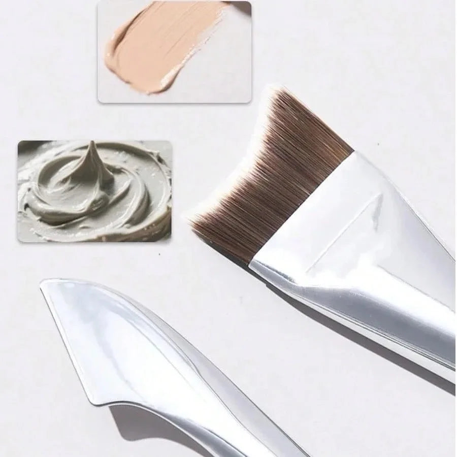 Upgraded Crescent Design Foundation Makeup Brush Ultra-thin Smooth Application Liqu additional angle