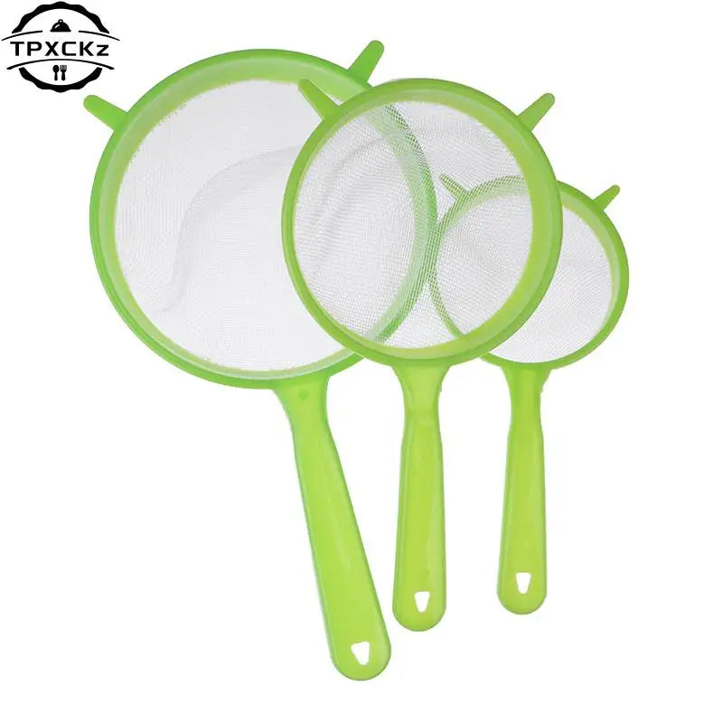 3pcs Plastic Fine Mesh Scoop Strainer Juice Tea Strainer Flour Colander Sieve Sifter Pastry Baking T