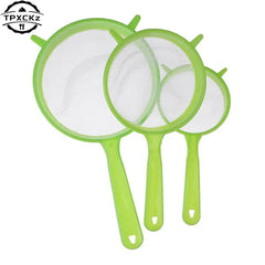 3pcs Plastic Fine Mesh Scoop Strainer Juice Tea Strainer Flour Colander Sieve Sifter Pastry Baking T