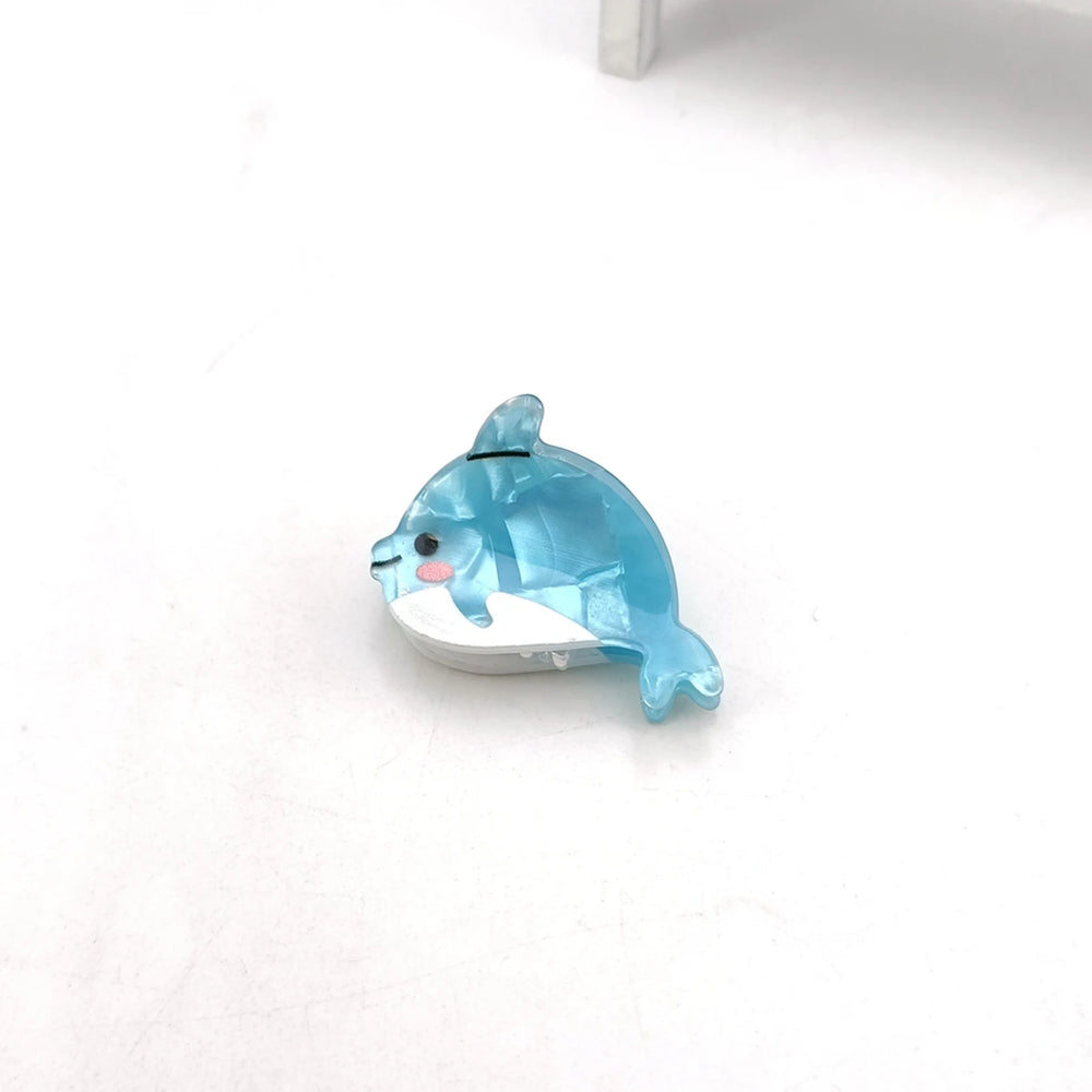 Small Delicate Cute Lovely Acetate Hair Clips Cartoon Whale Seahorse Crab Starfish Ha alternate view