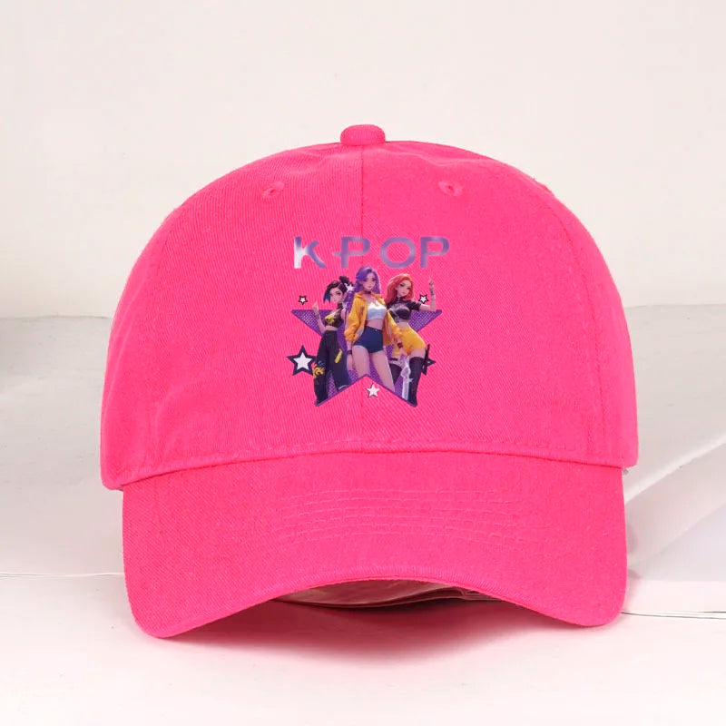 K-POP Cartoon Girl Group Baseball Cap | Unisex Retro Adjustable Dad Hat detail view