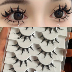 5 Pairs Manga Lashes Natural Look Wispy False Eyelashes Fluffy 3D Volume Spiky Anime Fak detail view