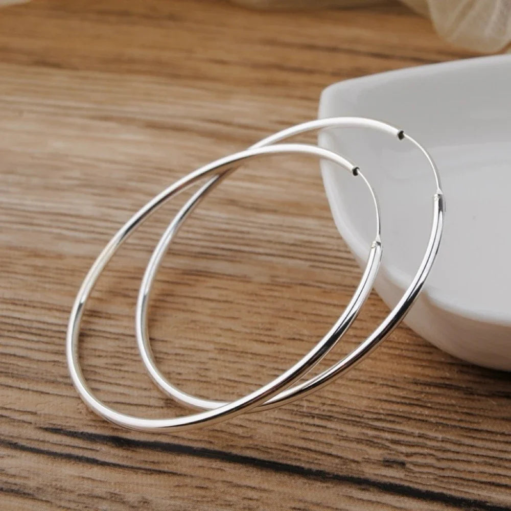 Stainless Steel 12-70mm Minimalist Big Circle Hoop Earrings for Women Trendy Gold Col alternate view