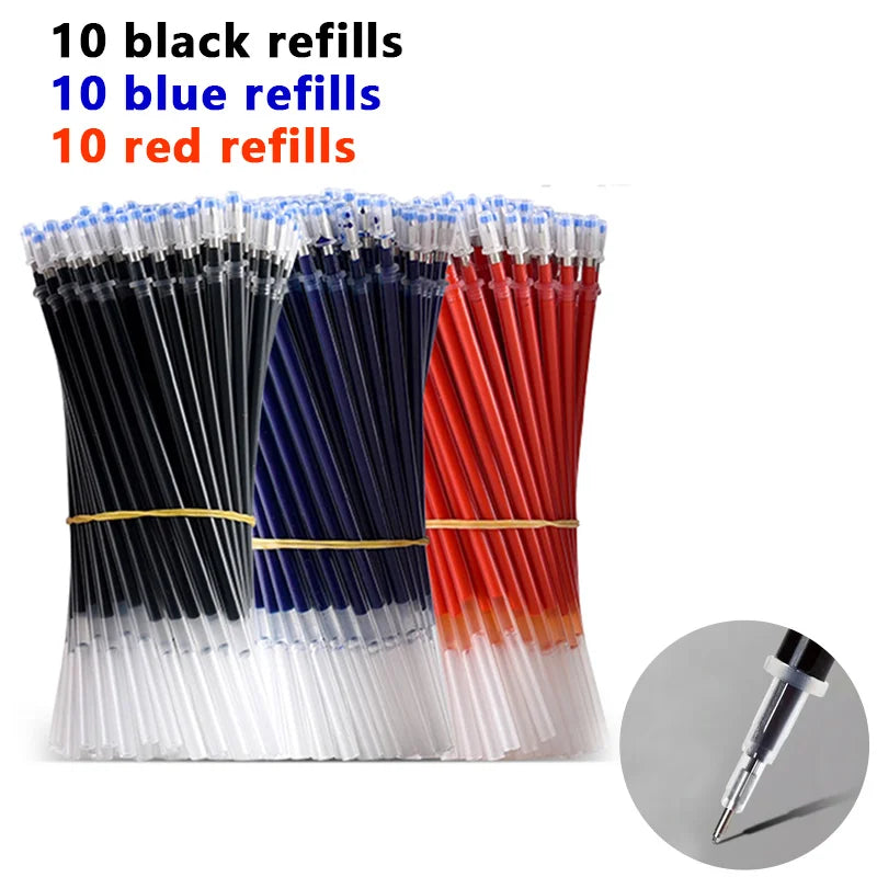 Pens Set Black Blue Red Refill Gel Pen Bullet Tip 0.5mm School lifestyle view
