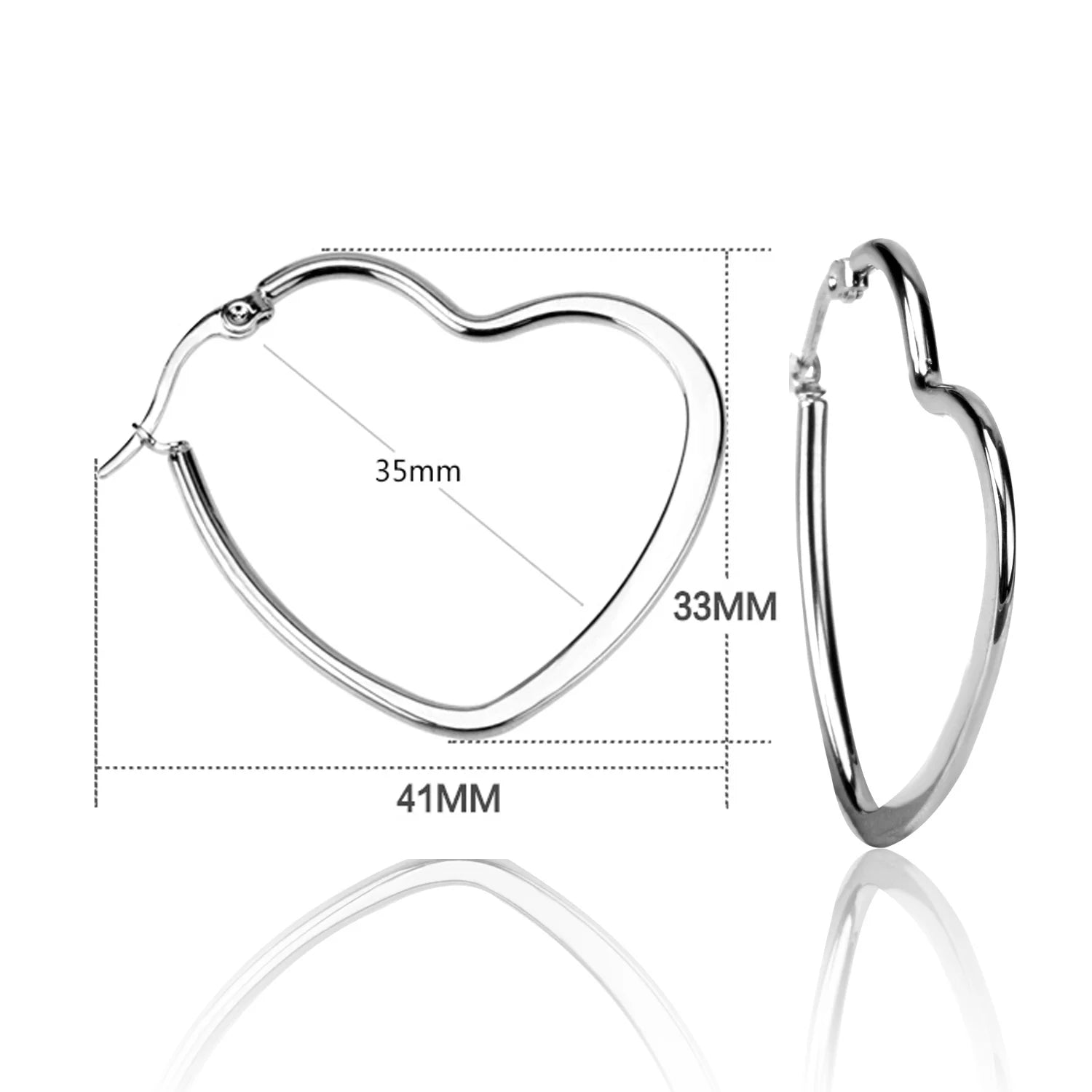 LUXUSTEEL Stainless Steel Hoop Earrings | Simple Geometric Shapes for Women additional angle