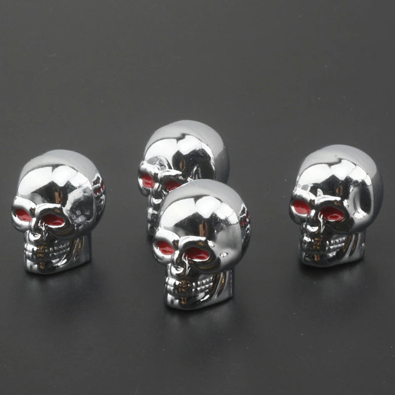 4Pcs Skull Valve Caps ABS Car Wheel Plugs for Alloy Wheels