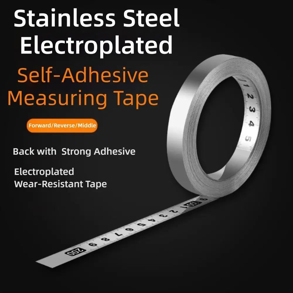 Self-Adhesive Stainless Steel Measuring Tape | 12mm Wide Workbench Ruler alternate view