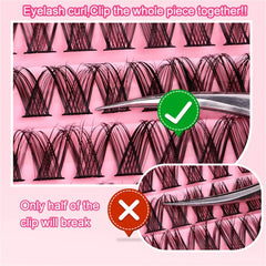 120pcs Natural Look Wispy D Curl Cluster Lashes | DIY Eyelash Extensions Kit detail view