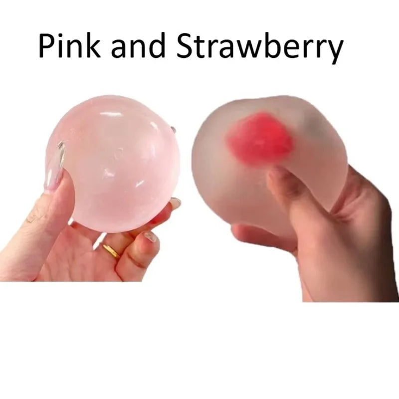 Strawberry Mochi Squeeze Toy | Stress Relief Slow Rebound Fidget Toy detail view
