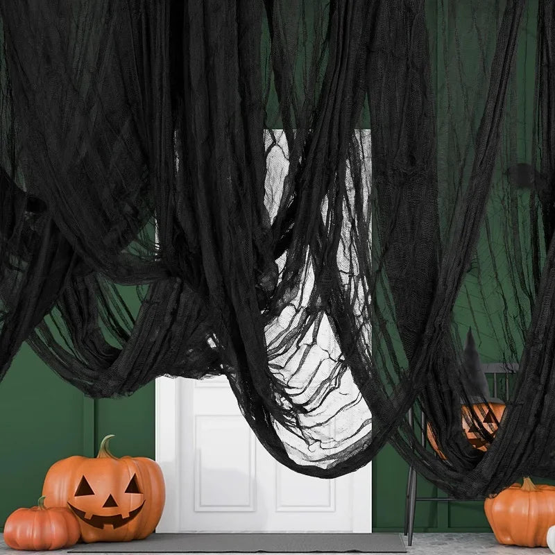Creepy Gauze Cloth Window Table Door Net Spooky Fancy Dress Party Haunted House Wall alternate view