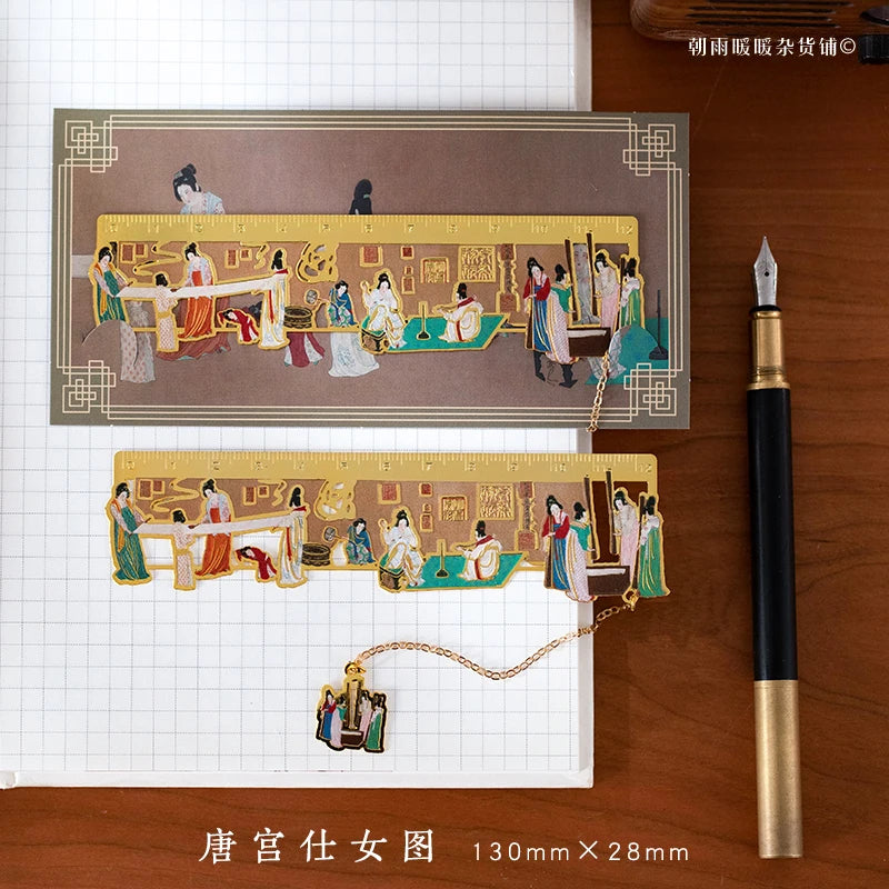 Chaoyu Ancient Style Famous Paintings Metal Bookmark Classical Chinese Style Book Pag alternate view
