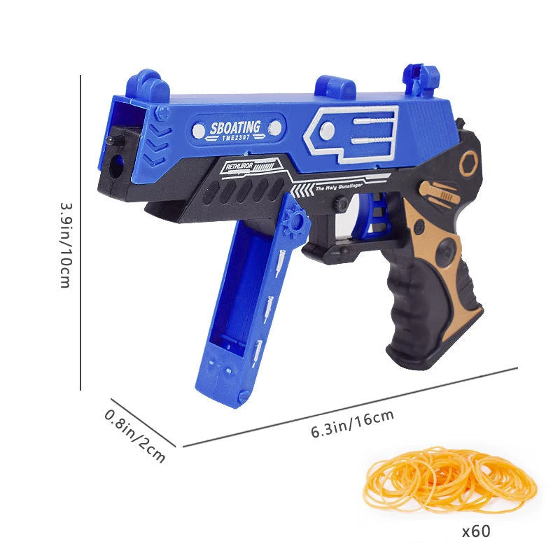 Continuous Fire Rubber Band Pistol | Foldable Toy Gun for Target Practice alternate view