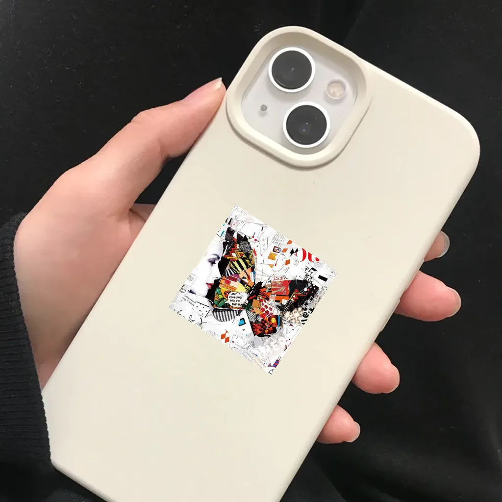 50PCS Modern Art Magazine Cover Graffiti Stickers | Waterproof Decals for Helmet Bicy lifestyle view