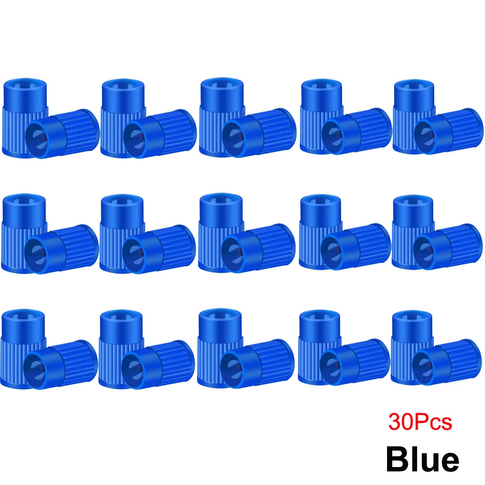 Plastic Tire Valve Caps Built-in Valve Core Remover Tool Universal Stem Covers for additional angle