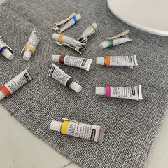 * New 1PC Funny Paint Watercolor Hair Clip For Women Creative Handmade Duckbill Hairpin Child Hair Barrette Party Random Color